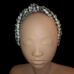 Shiraleah Chicago Embellished Gingham Knotted Headband